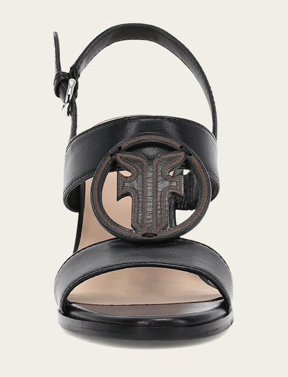 Rachel Logo Sandal - Black - Front