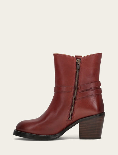 Rylee Belted Inside Zip - Cranberry - Inside