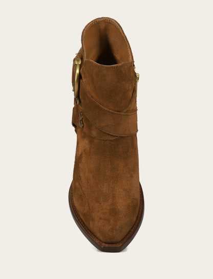 Sacha Multi Strap Bootie - Bark - Top Down
