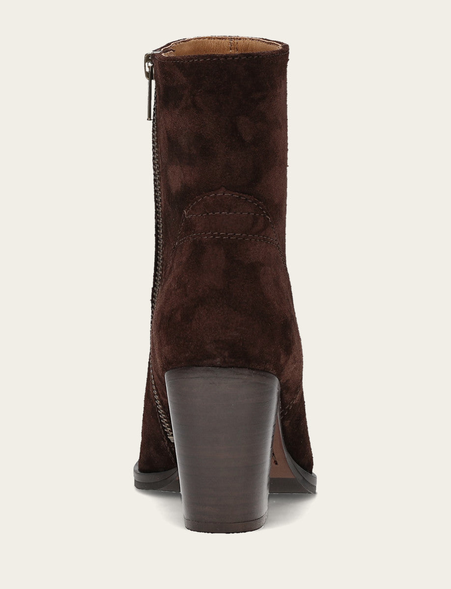 Shiloh Zip Bootie - Chocolate - Back