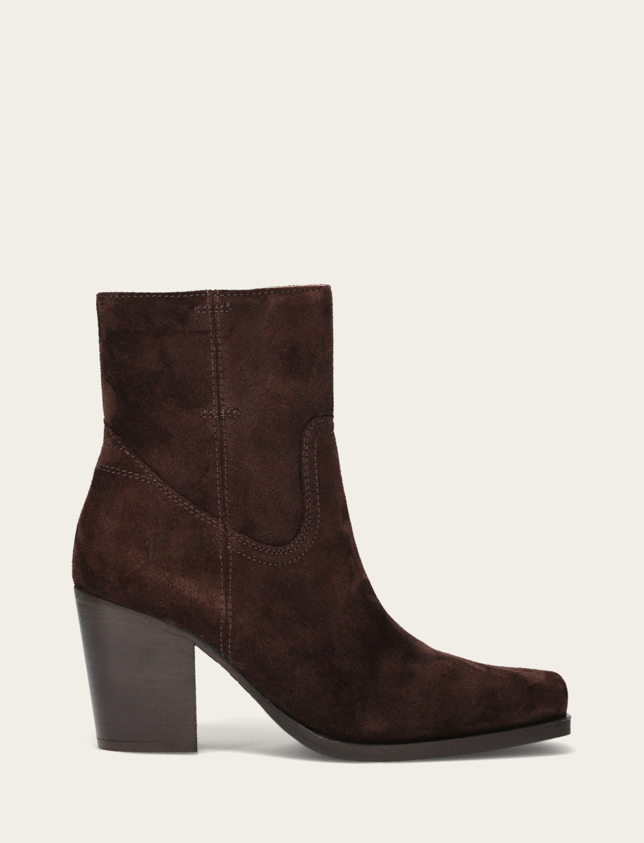 Shiloh Zip Bootie - Chocolate - Outside