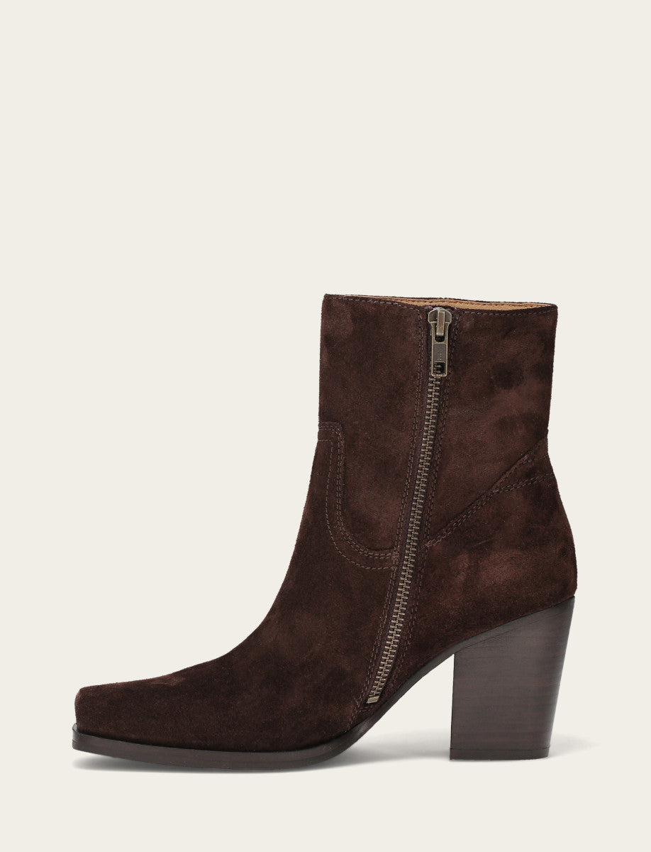 Shiloh Zip Bootie - Chocolate - Inside