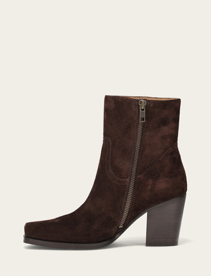 Shiloh Zip Bootie - Chocolate - Inside